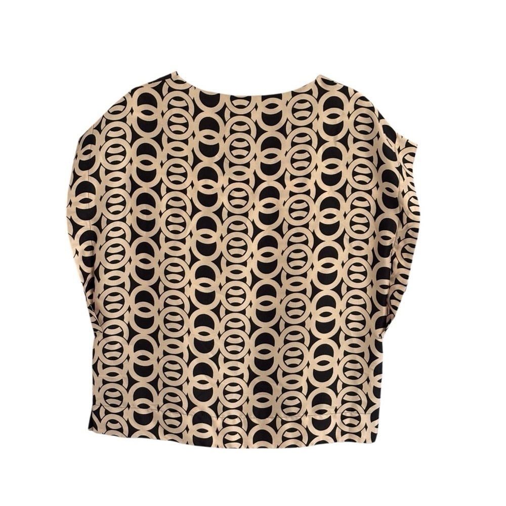 summum Woman Amsterdam Poland Top Blouse Size 36 Medium Tan Black Brown - Picture 8 of 9
